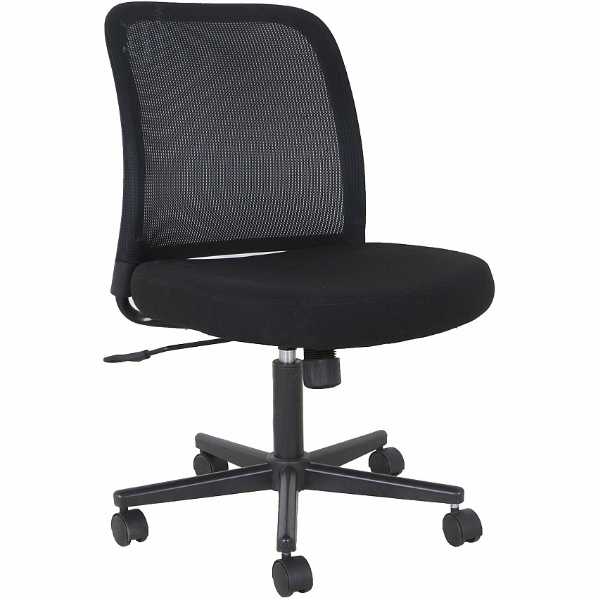 NuSparc Armless Task Chair Fabric Seat Material - Black - 1 Each (CH302MNBK)