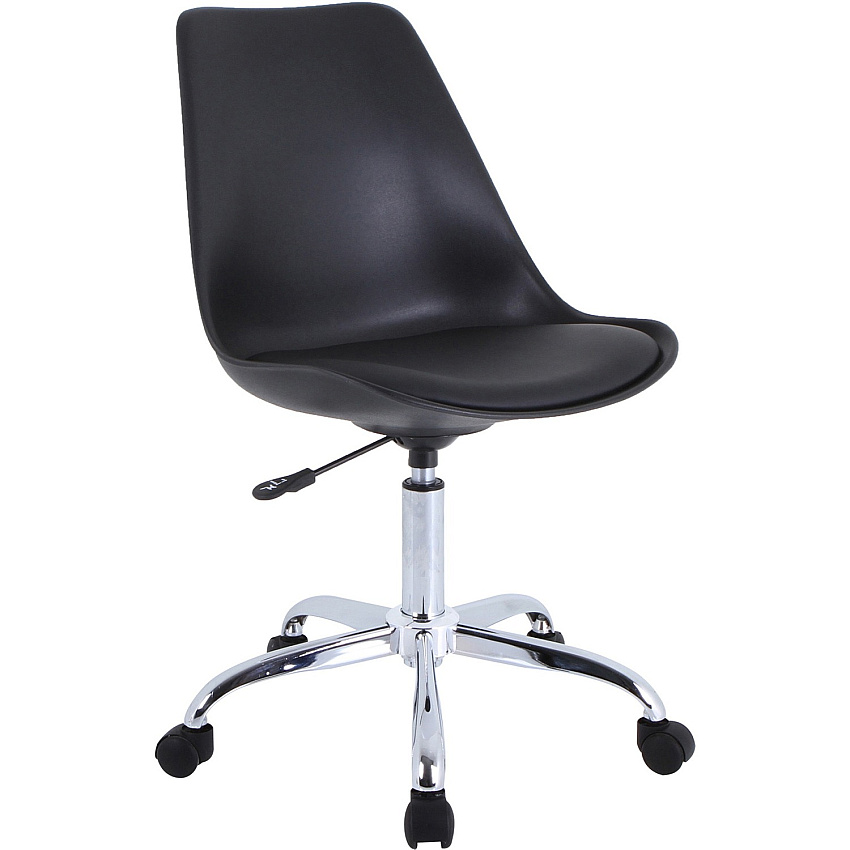 NuSparc Padded Seat Poly Task Chair Poly Seat Material - High Back - 5-star Base - Black - Polyvinyl Chloride (PVC), Plastic, Polyurethane - 1 Each (CH303CNBK)