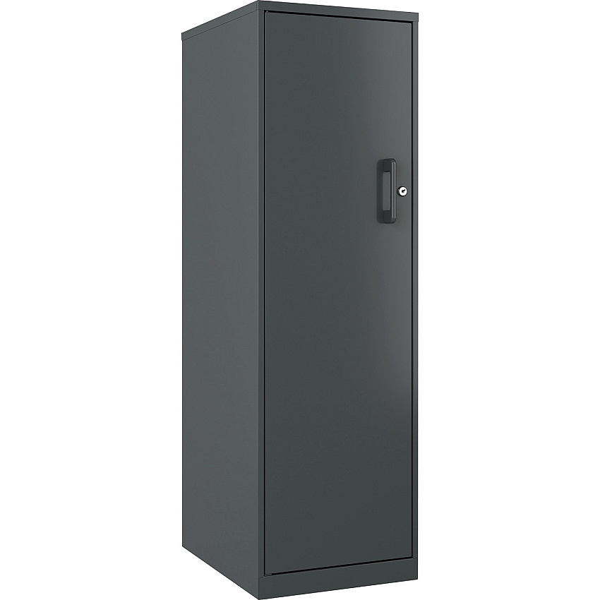 NuSparc Personal Storage Cabinet 18" Length x 14.2" Width x 46.4" Height - 4 x Shelf(ves) - Hinged Door(s) - Sturdy, Durable, Welded, Eco-friendly, Nonporous Surface, Locking Mechanism, Ventilated, Locking Door - Graphite - Steel - Recycled -  (SC418ZZML)
