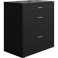 NuSparc Pencil Drawer Lateral File 30" Width x 17.6" Depth x 31.7" Height - 2 x Drawer(s) for File, Pencil - Letter - Lateral - Interlocking, Anti-tip, Ball Bearing Slide, Ball-bearing Suspension, Removable Lock, Durable, Nonporous Surface, Ad (LF318BBBK)