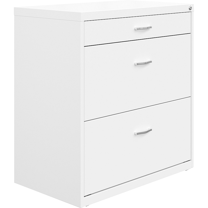 NuSparc Pencil Drawer Lateral File 30" Width x 17.6" Depth x 31.7" Height - 2 x Drawer(s) for File, Pencil - Letter - Lateral - Interlocking, Anti-tip, Ball Bearing Slide, Ball-bearing Suspension, Removable Lock, Durable, Nonporous Surface, Ad (LF318BBWE)