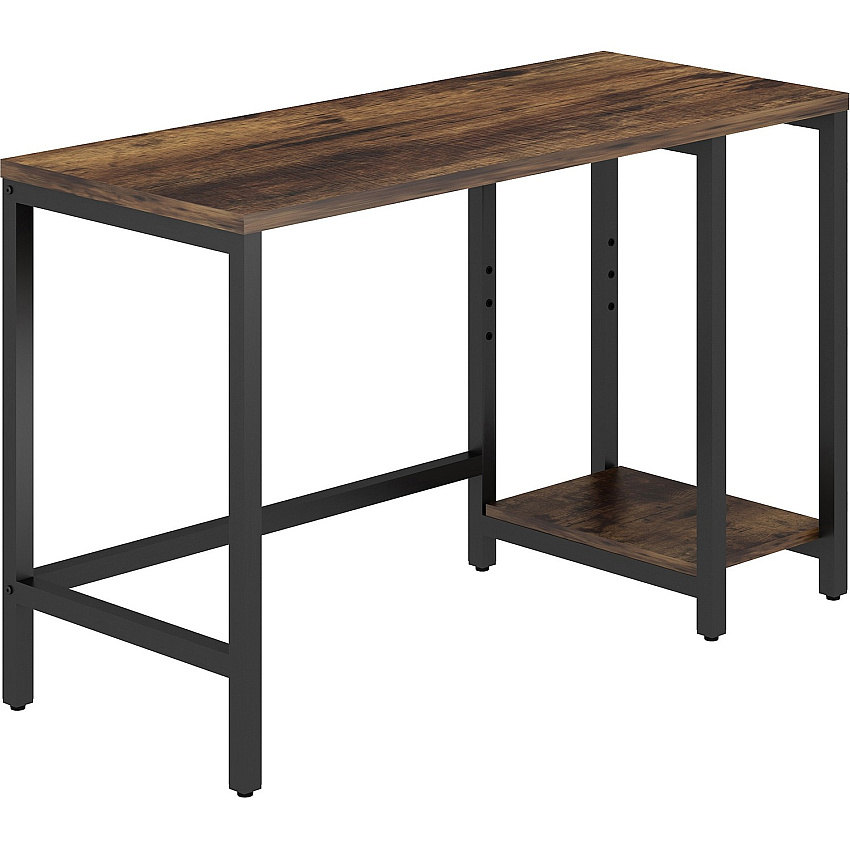 NuSparc Metal Frame Desk Vintage Oak, Black Top - Contemporary Style - 220 lb Capacity - 47.20" Table Top Width x 19.70" Table Top Depth x 1" Table Top Thickness - 29.50" Height - Assembly Required - High Pressure Laminate (HPL) Top Material - (DK101NRRK)