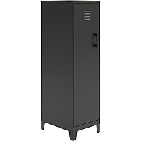 NuSparc Personal Locker 4 Shelve(s) - for Office, Home, Sport Equipments, Toy, Game, Classroom, Playroom, Basement, Garage - Overall Size 53.3" Height x 14.2" Width x 18" Depth - Black - Steel - TAA Compliant (SL418ZZBK)