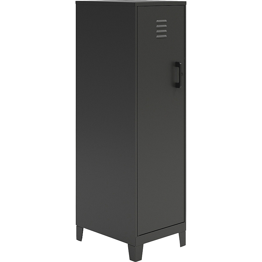 NuSparc Personal Locker 4 Shelve(s) - for Office, Home, Sport Equipments, Toy, Game, Classroom, Playroom, Basement, Garage - Overall Size 53.3" Height x 14.2" Width x 18" Depth - Black - Steel - TAA Compliant (SL418ZZBK)