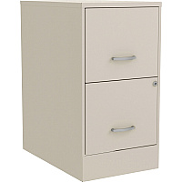 NuSparc File Cabinet 14.2" Width x 22" Depth x 26.6" Height - 2 x Drawer(s) for File - Letter - Mobility, Locking Drawer, Glide Suspension, 3/4 Drawer Extension, Cam Lock, Nonporous Surface - Stone - Steel, Painted Steel - Recycled (VF222AASE)
