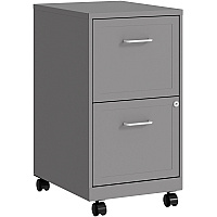 NuSparc Mobile File Cabinet 14.2" Width x 18" Depth x 26.5" Height for File - Letter - Mobility, Locking Drawer, Glide Suspension, 3/4 Drawer Extension, Cam Lock, Nonporous Surface - Silver - Painted Steel, Steel - Recycled (VF218AMSR)