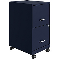 NuSparc Mobile File Cabinet 14.2" Width x 18" Depth x 26.5" Height for File - Letter - Mobility, Locking Drawer, Glide Suspension, 3/4 Drawer Extension, Cam Lock, Nonporous Surface - Blue - Painted Steel, Steel - Recycled - Assembly Required (VF218AMNY)