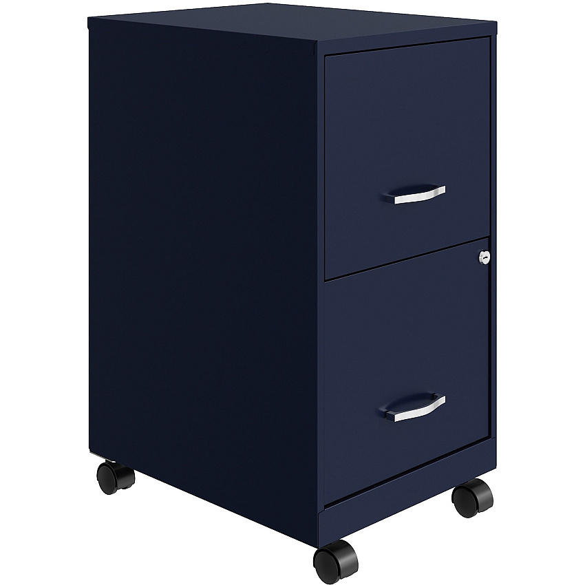 NuSparc Mobile File Cabinet 14.2" Width x 18" Depth x 26.5" Height for File - Letter - Mobility, Locking Drawer, Glide Suspension, 3/4 Drawer Extension, Cam Lock, Nonporous Surface - Blue - Painted Steel, Steel - Recycled - Assembly Required (VF218AMNY)