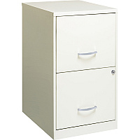 NuSparc File Cabinet 14.2" Width x 18" Depth x 24.5" Height - 2 x Drawer(s) for File - Letter - Vertical - Locking Drawer, Glide Suspension, Nonporous Surface - White - Baked Enamel - Steel - Recycled (VF218AAWE)