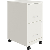 NuSparc Mobile File Cabinet 14.2" Width x 18" Depth x 26.5" Height for File - Letter - Mobility, Locking Drawer, Glide Suspension, 3/4 Drawer Extension, Cam Lock, Nonporous Surface - White - Painted Steel, Steel - Recycled - Assembly Required (VF218AMWE)