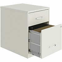 NuSparc File Cabinet 14.2" Width x 18" Depth x 19" Height - 2 x Drawer(s) for File, Box - Letter - Vertical - Locking Drawer, Glide Suspension, Nonporous Surface - White - Baked Enamel - Steel (VF218GAWE)