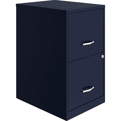 NuSparc File Cabinet 14.2" Width x 18" Depth x 24.5" Height - 2 x Drawer(s) for File - Letter - Vertical - Locking Drawer, Glide Suspension, Nonporous Surface - Blue - Baked Enamel - Steel - Recycled (VF218AANY)