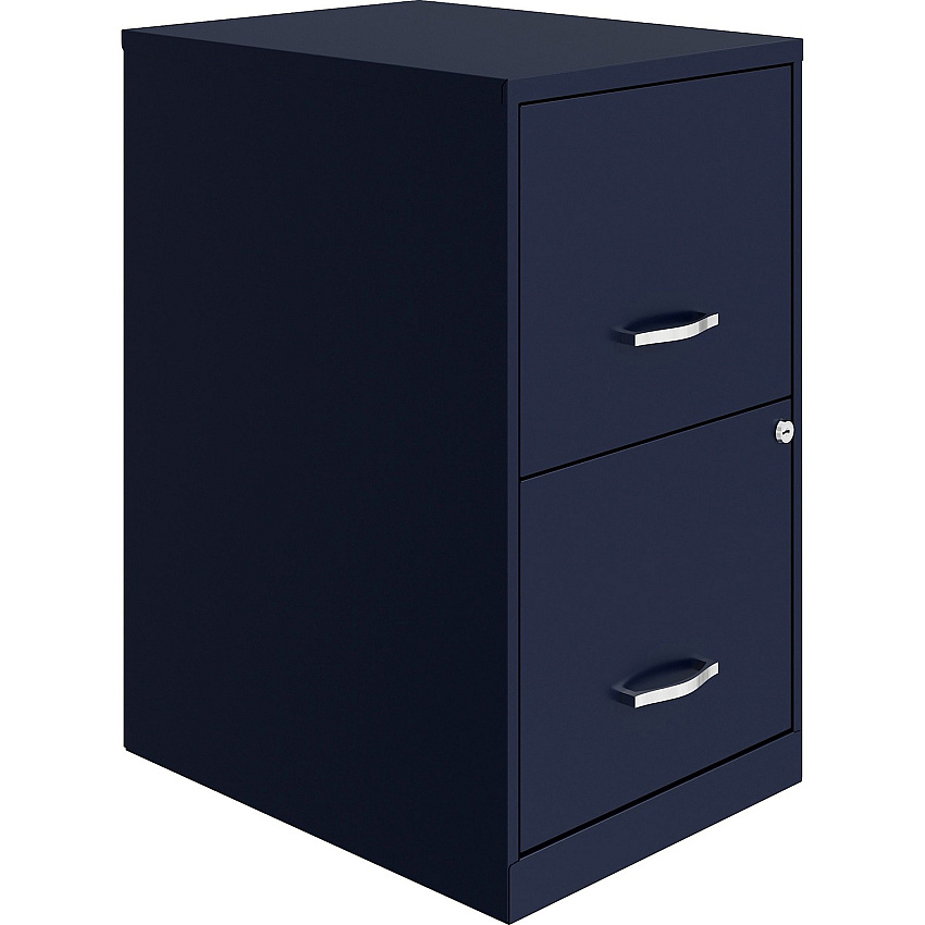 NuSparc File Cabinet 14.2" Width x 18" Depth x 24.5" Height - 2 x Drawer(s) for File - Letter - Vertical - Locking Drawer, Glide Suspension, Nonporous Surface - Blue - Baked Enamel - Steel - Recycled (VF218AANY)