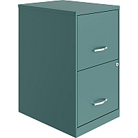 NuSparc File Cabinet 14.2" Width x 18" Depth x 24.5" Height - 2 x Drawer(s) for File - Letter - Vertical - Locking Drawer, Glide Suspension, Nonporous Surface - Teal - Baked Enamel - Steel - Recycled (VF218AATL)