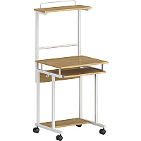 NuSparc Mobile Computer Workstation w/Keybrd Tray Maple, White Top - 110 lb Capacity - 23.60" Table Top Width x 20.60" Table Top Depth - 53.50" Height - Assembly Required - Medium Density Fiberboard (MDF) Top Material - 1 Each (WS100AMME)