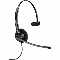 Poly EncorePro HW510 Monoaural Headset Mono - Mini-phone (3.5mm), Quick Disconnect - Wired - 20 Hz to 16 kHz - On-ear, Over-the-head - Monaural - Supra-aural - 2.58 ft Cable - Omni-directional, Noise Cancelling Microphone - Black - TAA Compliant (783Q1AA)