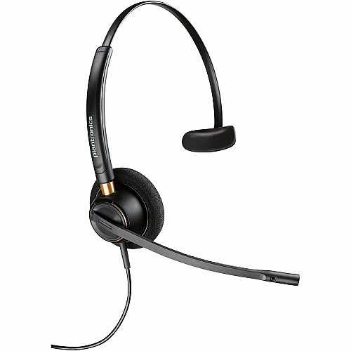 Poly EncorePro HW510 Monoaural Headset Mono - Mini-phone (3.5mm), Quick Disconnect - Wired - 20 Hz to 16 kHz - On-ear, Over-the-head - Monaural - Supra-aural - 2.58 ft Cable - Omni-directional, Noise Cancelling Microphone - Black - TAA Compliant (783Q1AA)
