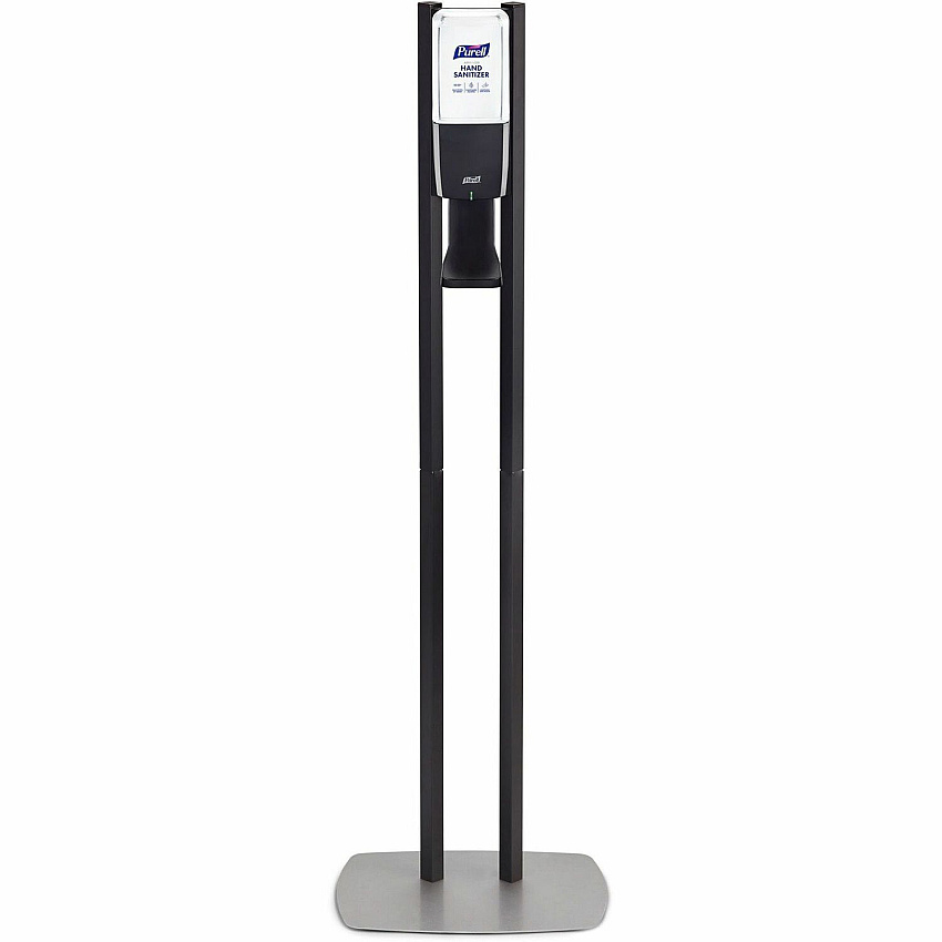 PURELL&reg; ES10 Floor Stand with Automatic Dispenser Floor, Freestanding - Graphite - For High Traffic Area, Sanitizing Dispenser, Waiting Room, Hallway - Low-profile Base, Lightweight, Sturdy (8214DS)