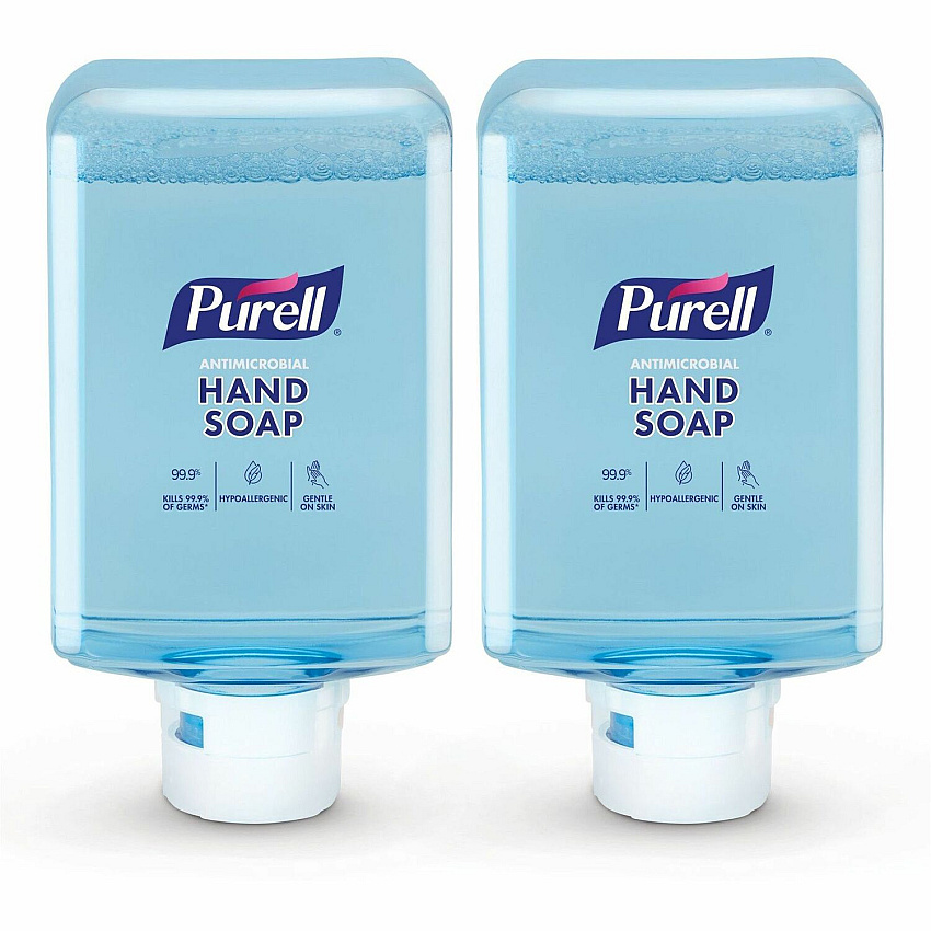 PURELL&reg; ES10 Antimicrobial Foaming Hand Soap 1.27 quart - Touchless Dispenser - Kill Germs, Dirt Remover, Soil Remover - Hand - Moisturizing - Clear - Dye-free, Phthalate-free, Paraben-free, Triclosan-free, Bio-based, Scented - 2 / Carton (838202)