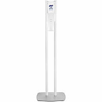 PURELL&reg; ES10 Floor Stand with Automatic Dispenser Floor, Freestanding - White - For Sanitizing Dispenser, High Traffic Area, Waiting Room, Hallway - Sturdy, Low-profile Base, Lightweight (8210DS)