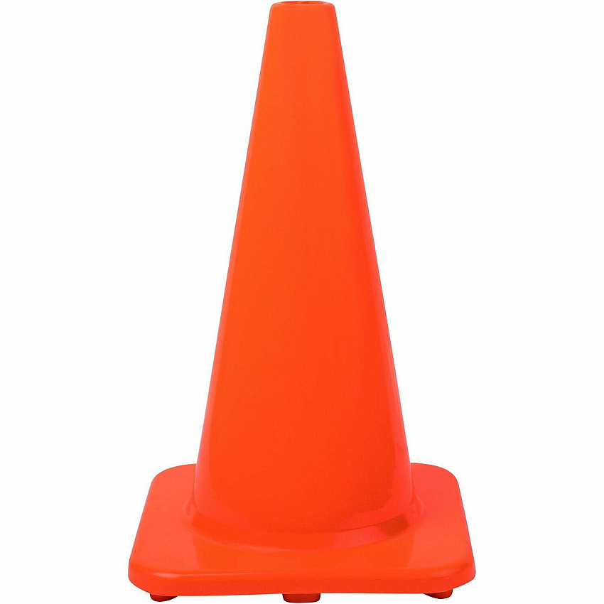 Tatco 18" Traffic Cone Sturdy - Polyvinyl Chloride (PVC) - Orange - 1 Each (25300)