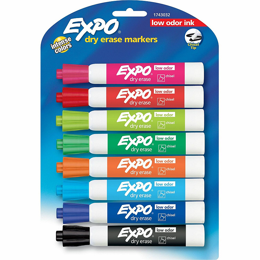 Expo Dry Erase Markers Chisel Marker Point - Assorted Ink - 8 / Pack (2198615)