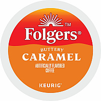 Folgers Folger K-Cup Buttery Caramel Coffee Compatible with Keurig K-Cup Brewer - Medium - 24 K-Cup - K-Cup - Buttery Caramel, Caramel, Arabica - Kosher - 24 / Box (7461)