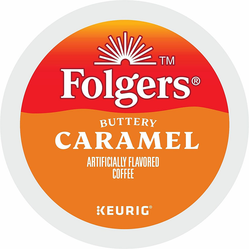 Folgers Folger K-Cup Buttery Caramel Coffee Compatible with Keurig K-Cup Brewer - Medium - 24 K-Cup - K-Cup - Buttery Caramel, Caramel, Arabica - Kosher - 24 / Box (7461)
