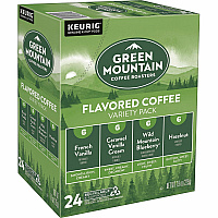 Green Mountain Coffee K-Cup Variety Sampler Coffee Pack Compatible with Keurig K-Cup Brewer - Light - 24 K-Cup - K-Cup - French Vanilla, Caramel Vanilla Cream, Wild Mountain Blueberry, Hazelnut, Savory, Sweet, Rich Vanilla Cream, Buttery Caramel, (9975CT)