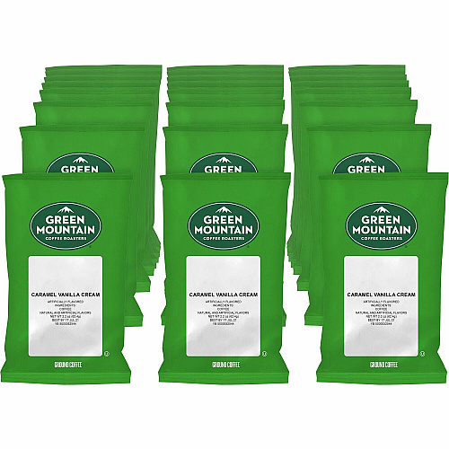 Green Mountain Coffee Roasters&reg; Caramel Vanilla Cream Coffee Light - 2.2 oz - Caramel Vanilla Cream, Brown Sugar, Buttery Caramel, Creamy Vanilla - Kosher - 50 / Carton (4700)