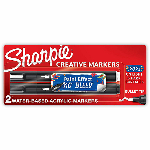 Sharpie Creative Markers, Water-Based Acrylic Markers, Bullet Tip Bold Bullet Marker Point - Assorted Ink - Water Based - 2 / Pack (2196906)