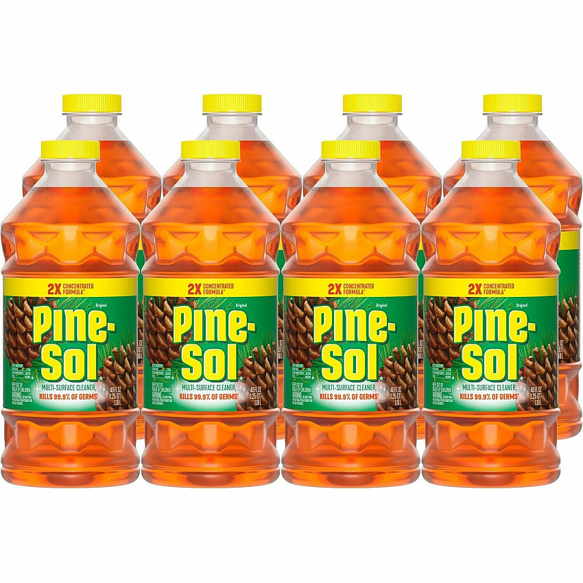 Pine-Sol Multi-Surface Cleaner For Multi Surface - Concentrate - Liquid - 40 fl oz (1.3 quart) - Original Scent - Deodorize, Disinfectant, Dilutable - Yellow - 8 / Carton (60164CT)