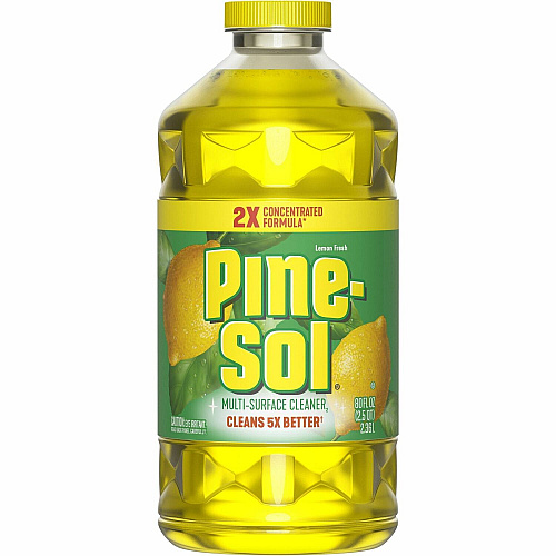 Pine-Sol Multi-Surface Cleaner For Multi Surface - Concentrate - Liquid - 80 fl oz (2.5 quart) - Lemon Fresh Scent - Deodorize, Disinfectant, Dilutable - Yellow - 1 Each (60162)