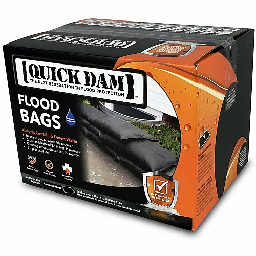 Quick Dam Flood Bags x 12" Width x 24" Depth - Black - 20 / Carton (QD122420)