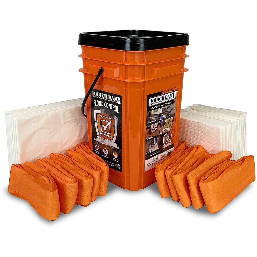 Quick Dam Compact Square Grab & Go Bucket Kits Orange - 40 / Carton (WUGGV)
