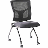 Lorell Conjure Mesh Training Chairs Polyurethane, Molded Foam, Fabric Seat Material - Black - 2 / Carton (LLR62020)