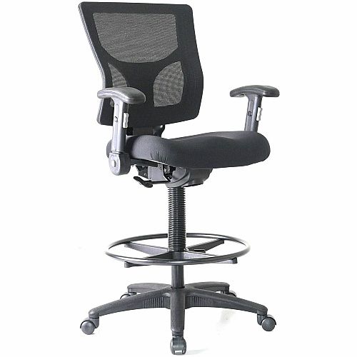 Lorell Conjure Office Stool Fabric, Polyurethane, Molded Foam Seat Material - Black - Armrest - 1 Each (LLR62021)
