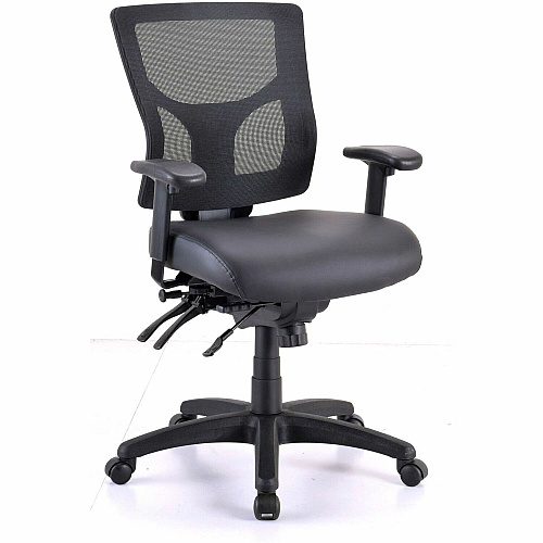 Lorell Conjure Mid-Back Office Chair Vinyl, Foam, Polyurethane Seat Material - Mid Back - Black - Armrest - 1 Each (LLR62041)