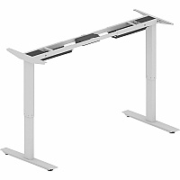 Lorell Sit-to-Stand Two-Tier Base Silver Two-tier Base - 275 lb Capacity - Height Adjustable - 45.10
