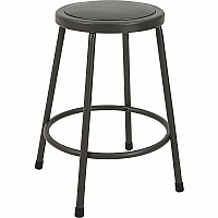 Lorell Metal Shop Stool Vinyl Seat Material - Light Gray - Metal - 1 Each (LLR83081)