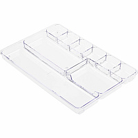 Lorell Drawer Tray Organizer 9 Compartment(s) - Clear - Plastic - 1 Each (LLR60007)