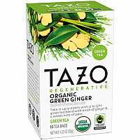Tazo Regenerative Organic Green Ginger Green Tea Bag Green Tea - Organic - 16 / Box (00356)