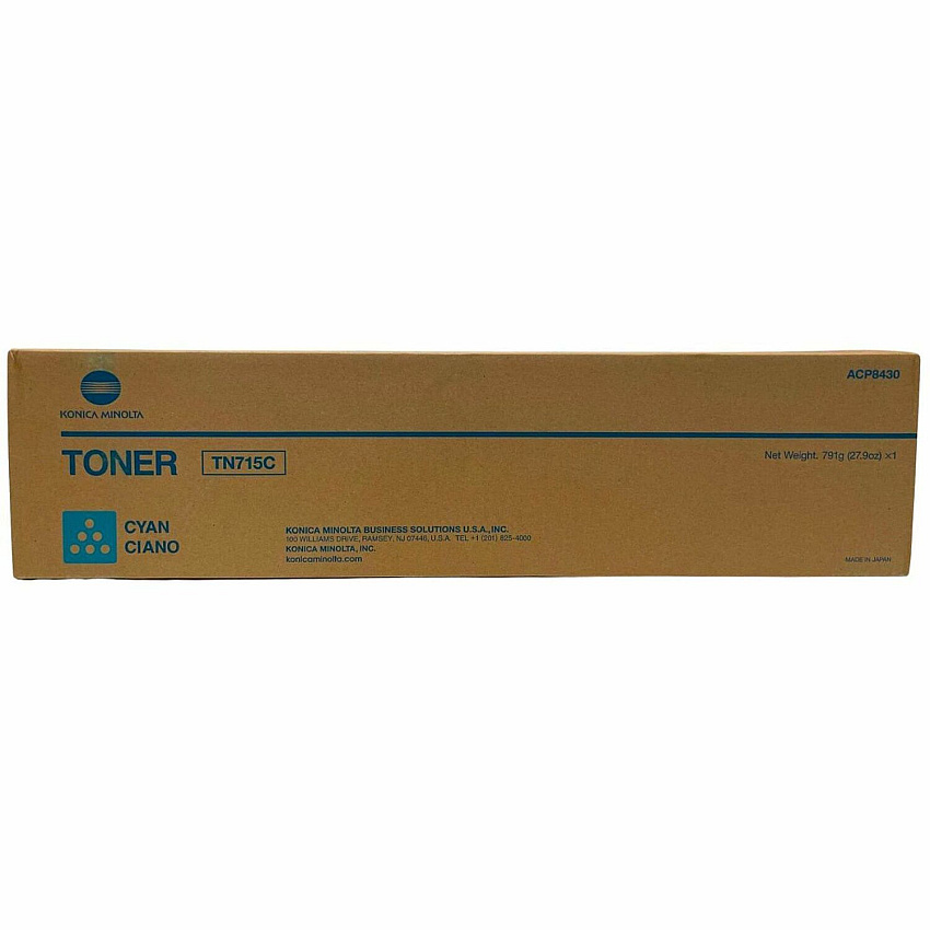 Konica Minolta TN-715C Original Laser Toner Cartridge - Cyan - 1 Each 45000 Pages - 1 Each (ACP8430)
