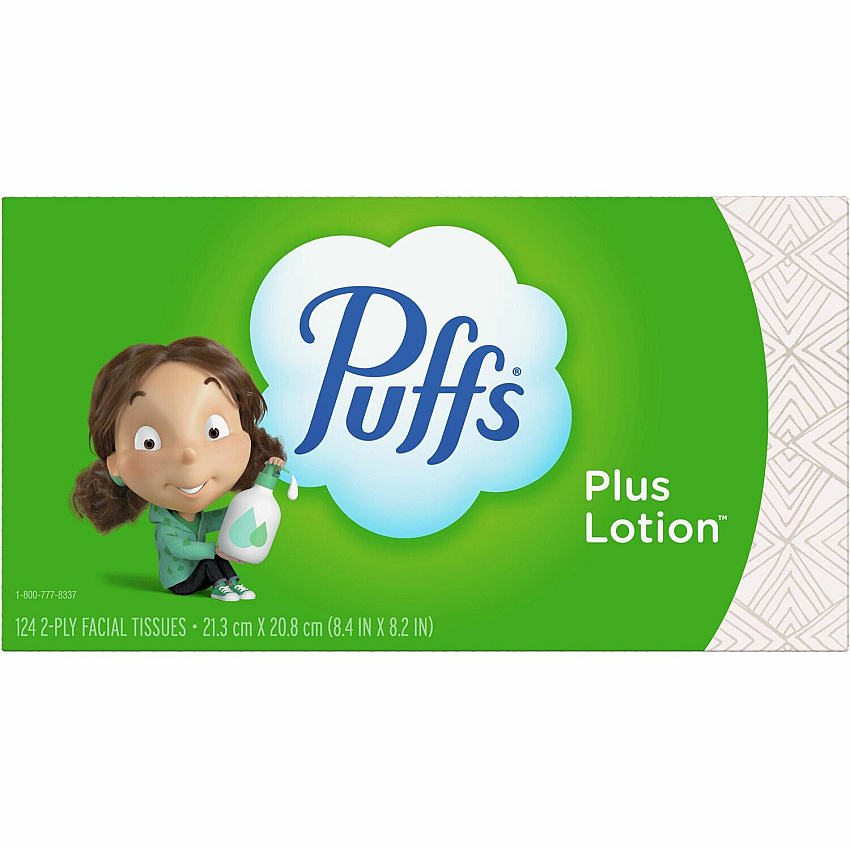 Puffs Basic Facial Tissue Green/ - 124 / Box (39346)