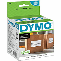 Dymo LW Shipping Labels x 2 1/8" Width x 4" Length - Roll - Direct Thermal - White - Peel & Stick, Strong, Self-adhesive, Jam-free - 220 / Roll - 10 / Carton (30323CT)