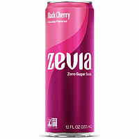 Zevia Zero Sugar Soda Ready-to-Drink - Sugar Free - 12 fl oz (355 mL) - Black Cherry - 12 / Carton (0191012)