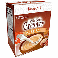 Heartland Single-Serve Liquid Coffee Creamers Hazelnut Flavor - 0.37 fl oz (11 mL) - 24/Box - 1 Serving (FLC15711)