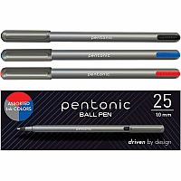 Pentonic Ballpoint Pen Set 1 mm Pen Point - Multi Ink - Nickel Silver Tip - 25 / Box (PEN12127)