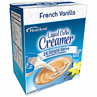 Heartland Single-Serve Liquid Coffee Creamers French Vanilla Flavor - 0.37 fl oz (11 mL) - 24/Box - 1 Serving (FLB157B1)