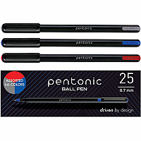 Pentonic Ballpoint Pen Set 0.7 mm Pen Point - Assorted Ink - Nickel Silver Tip - 25 / Box (PEN12126)